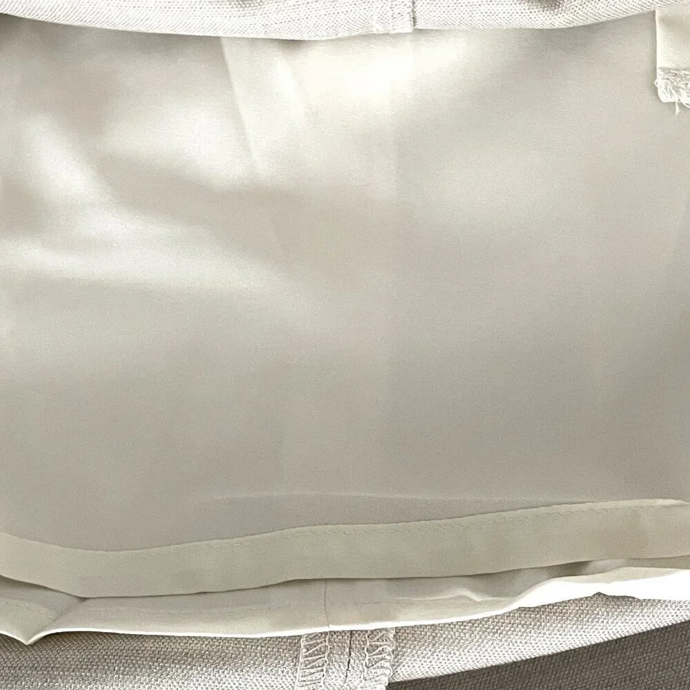 Banana Republic Pencil Skirt Belted Textured Back Zip Women's Beige S:8